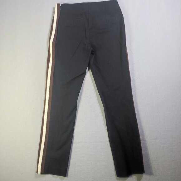 a new day pants women's size 2 black with white and brown stripes on side - Picture 3 of 13